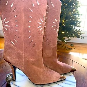 Anthropologie Jeffery Campbell leather Paso Roble suede boots new size 10 Metal